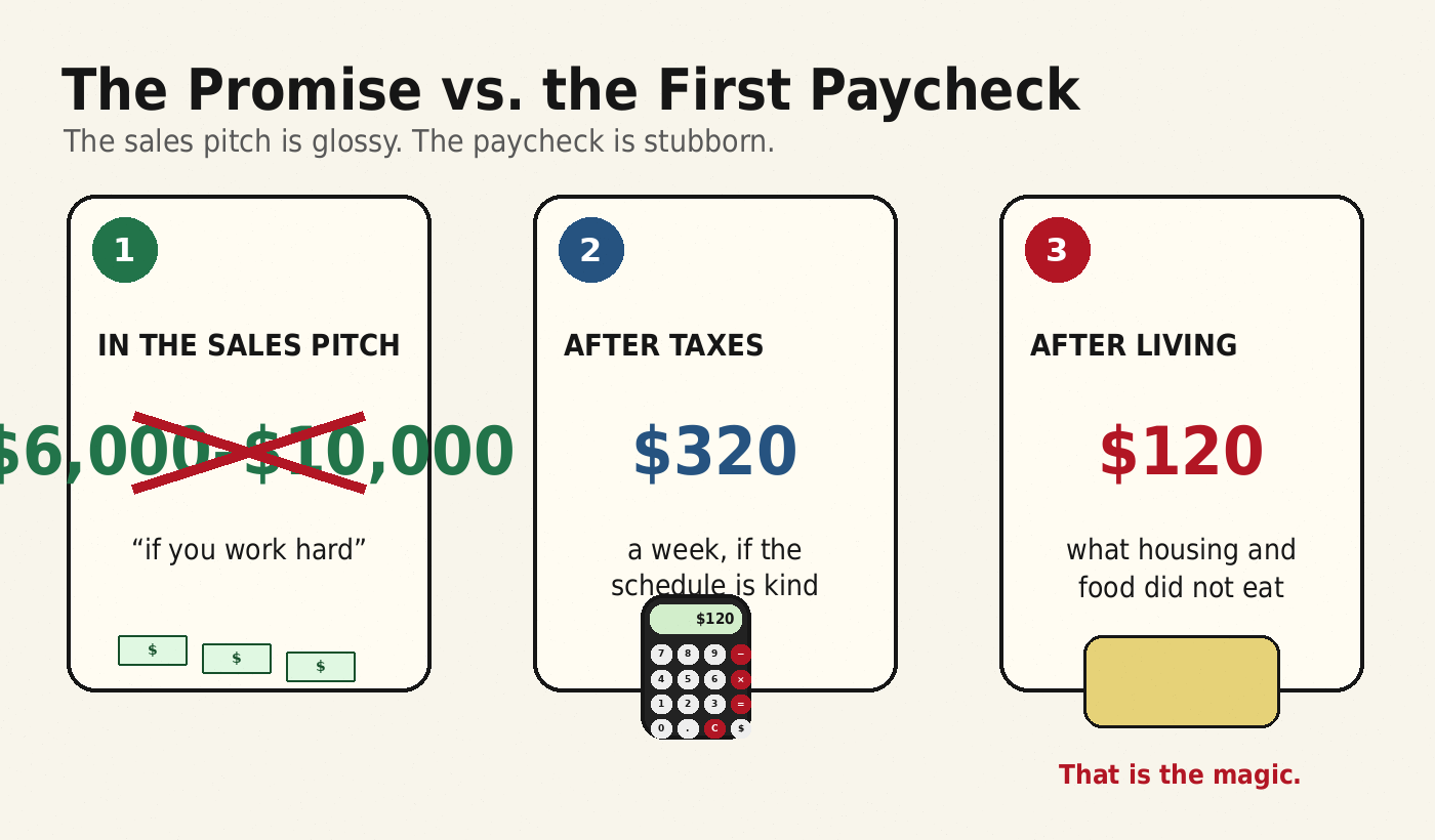 Work and Travel promise versus the first paycheck