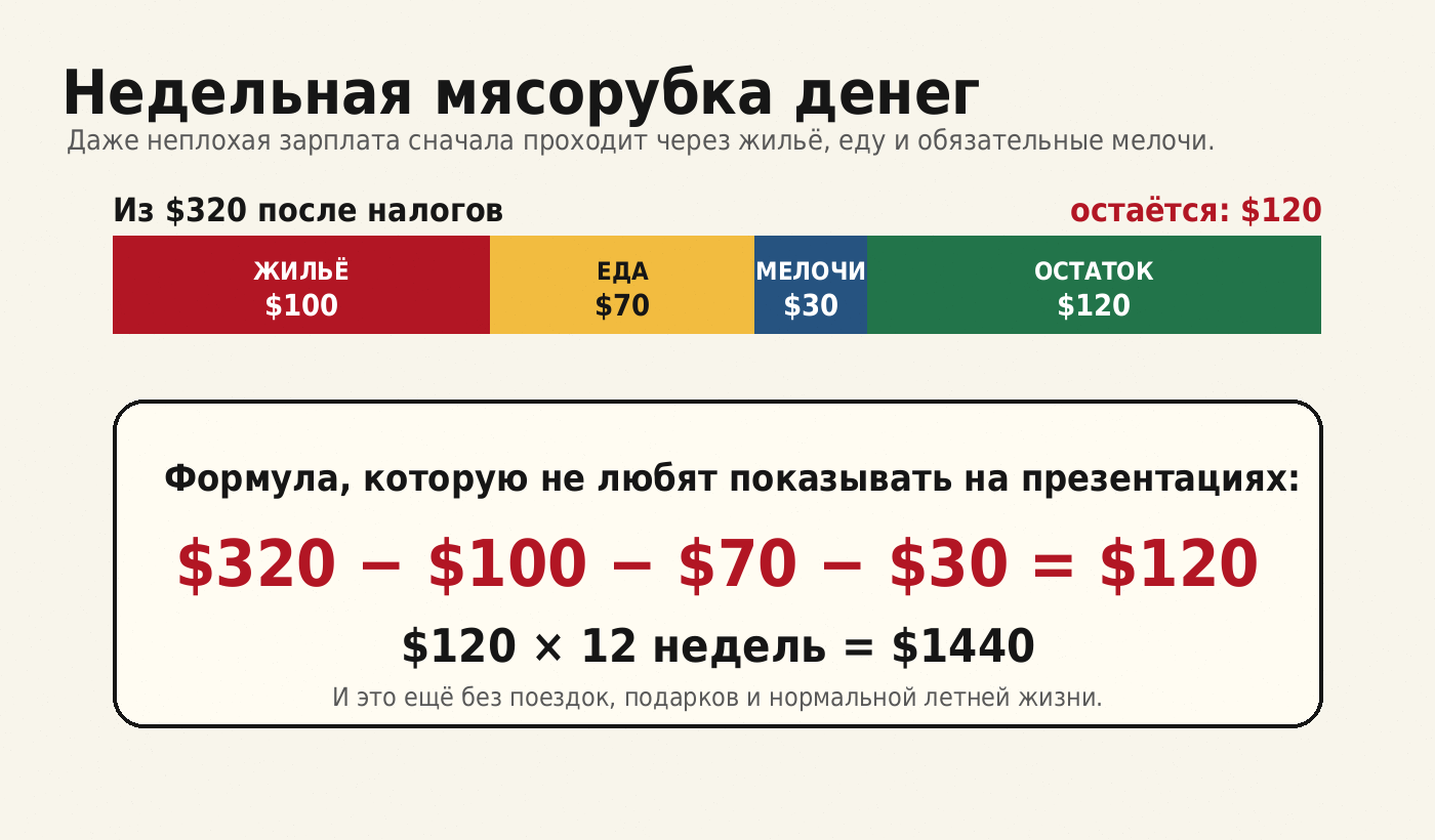 Расходы участника программы ВАТ за одну неделю