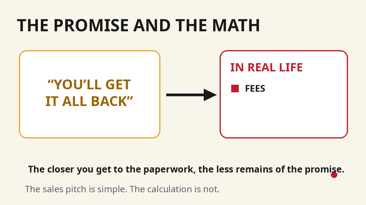 The promise of a full tax refund compared with the actual calculation