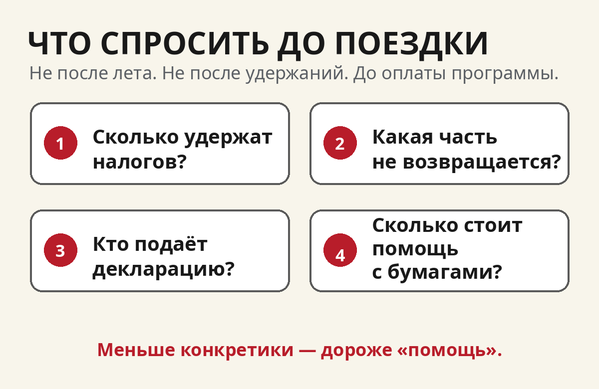Четыре вопроса агенту о налогах до оплаты программы ВаТ