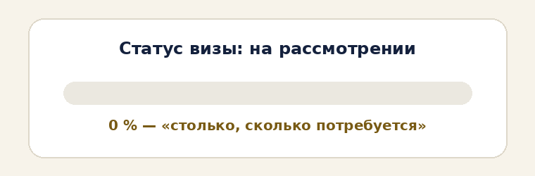 Полоса статуса визы застыла и не доходит до конца